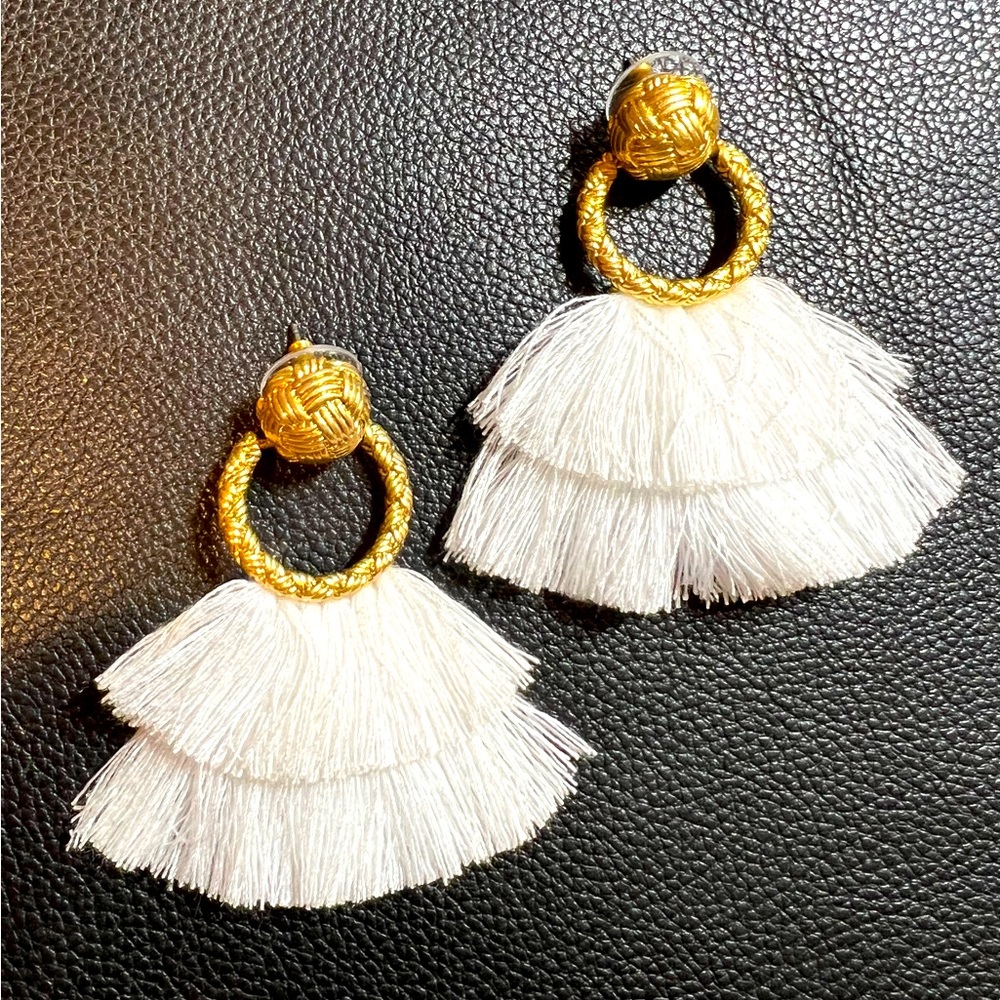 Door-Knocker Fringe Earrings - Picture 1 of 11